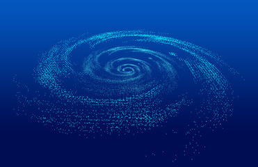 Poster - cosmic vortex, particle building network technology big data background.