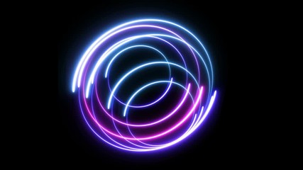 Wall Mural - Abstract rotational lines. Shining neon lights, Glow swirl light effect.