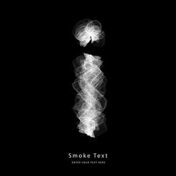 Abstract smoke lower case alphabet letter text art smoky pen brush effect.