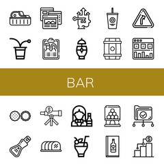 Canvas Print - bar icon set