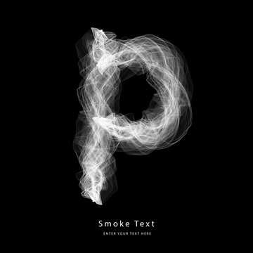 Abstract smoke lower case alphabet letter text art smoky pen brush effect.