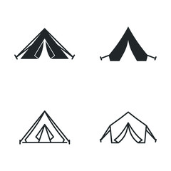 Aufkleber - Tent icon template color editable. Camp Travel Event symbol vector sign isolated on white background illustration for graphic and web design.