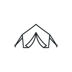 Aufkleber - Tent icon template color editable. Camp Travel Event symbol vector sign isolated on white background illustration for graphic and web design.