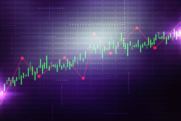 Poster - 2d rendering Stock market online business concept. business Graph 