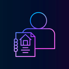 Poster - House, sale, agent nolan icon. Simple thin line, outline vector of real estateicons for ui and ux, website or mobile application