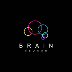 Poster - Brain logo with a simple concept