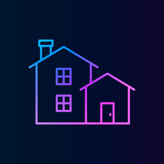 Poster - Building, house nolan icon. Simple thin line, outline vector of real estateicons for ui and ux, website or mobile application