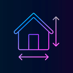 Poster - House, size, arrows nolan icon. Simple thin line, outline vector of real estateicons for ui and ux, website or mobile application