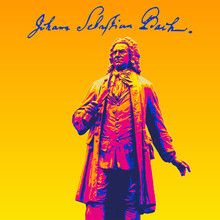 Johann Sebastian Bach, Editable With Six Colour Layers