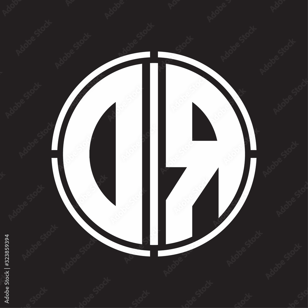 DR Logo initial with circle line cut design template Stock Vector ...