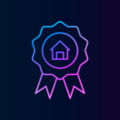 Poster - Prize, house nolan icon. Simple thin line, outline vector of real estateicons for ui and ux, website or mobile application