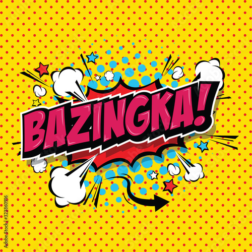 Cuadros en Lienzo Bazinga! Comic Speech Bubble, Cartoon