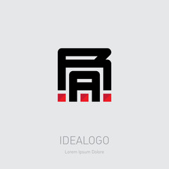 Poster - r and a - initials or logo. ra - monogram or logotype for a tech startup. vector design element or i