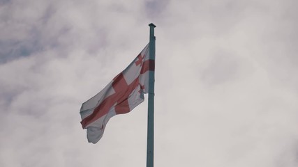 Wall Mural - Georgian National Flag and Strong Wind