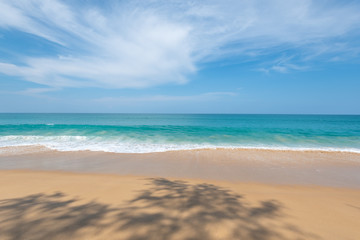 Beautiful tropical beach with sand and sky