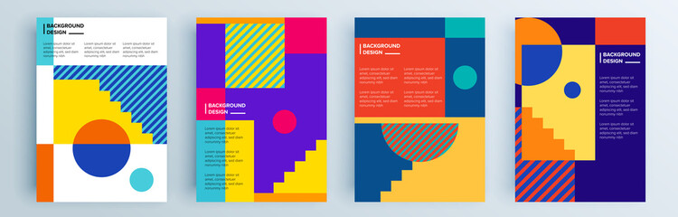 modern abstract covers set, minimal covers design. colorful geometric background, vector illustratio
