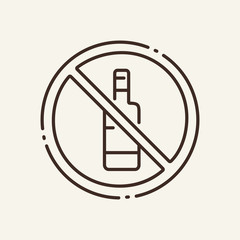 Wall Mural - Prohibition of alcohol thin line icon. No alcoholic drinks, circular stop, bottle isolated outline sign. Artificial intelligence concept. Vector illustration symbol element for web design and apps