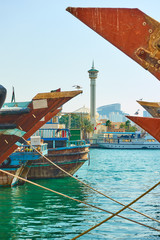 Canvas Print - Arabian ships dhow at the Creek in Dubai