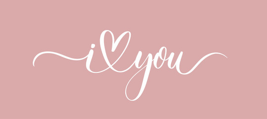 Wall Mural - i love you - calligraphy inscription vector.premium vector.