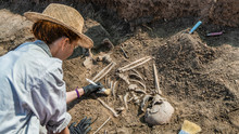 Archaeological Excavations Of An Ancient Human Skeleton