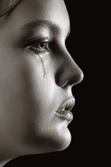 Poster - sad crying girl