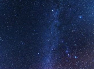 Wall Mural - a bright starry night in the mountains with the milky way in the sky, venus and millions of stars hi
