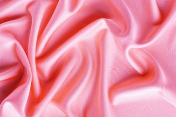 Wall Mural - bright pink viscose fabric with large folds