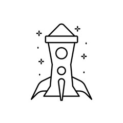 Poster - Spaceship icon. Simple line, outline vector of rocket icons for ui and ux, website or mobile application