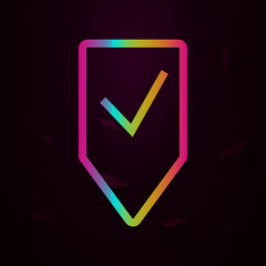 Poster - tag checked nolan style icon. Simple thin line, outline vector of navigation icons for ui and ux, website or mobile application