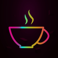 Poster - a cup of coffee nolan style icon. Simple thin line, outline vector of navigation icons for ui and ux, website or mobile application