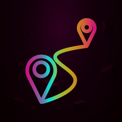 Aufkleber - connection of two pins nolan style icon. Simple thin line, outline vector of navigation icons for ui and ux, website or mobile application