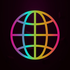 Aufkleber - globe nolan style icon. Simple thin line, outline vector of navigation icons for ui and ux, website or mobile application