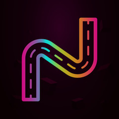 Aufkleber - zigzag road nolan style icon. Simple thin line, outline vector of navigation icons for ui and ux, website or mobile application