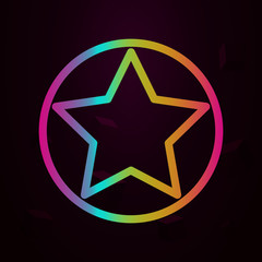 Aufkleber - star in a circle nolan style icon. Simple thin line, outline vector of navigation icons for ui and ux, website or mobile application