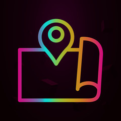 Aufkleber - expanded map with pin nolan style icon. Simple thin line, outline vector of navigation icons for ui and ux, website or mobile application