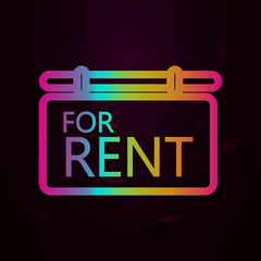 Aufkleber - the sign is rented out nolan style icon. Simple thin line, outline vector of navigation icons for ui and ux, website or mobile application