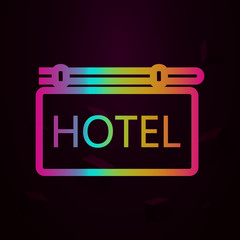 Aufkleber - hotel sign nolan style icon. Simple thin line, outline vector of navigation icons for ui and ux, website or mobile application