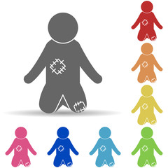 Poster - Poor child in multi color style icon. Simple glyph, flat vector of mobile banking icons for ui and ux, website or mobile application