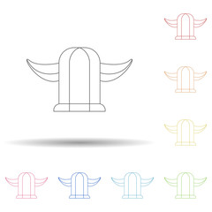 Poster - Fan viking cap in multi color style icon. Simple thin line, outline vector of russian fan atributs icons for ui and ux, website or mobile application