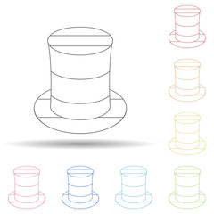 Aufkleber - Fan cylinder hat in multi color style icon. Simple thin line, outline vector of russian fan atributs icons for ui and ux, website or mobile application
