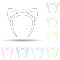Aufkleber - Fan hair band with ears in multi color style icon. Simple thin line, outline vector of russian fan atributs icons for ui and ux, website or mobile application