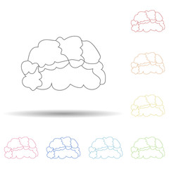 Aufkleber - Fan wig in multi color style icon. Simple thin line, outline vector of russian fan atributs icons for ui and ux, website or mobile application