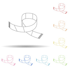 Poster - Fan scarf in multi color style icon. Simple thin line, outline vector of russian fan atributs icons for ui and ux, website or mobile application