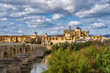 Mosque-Cathedral and the Roman Bridge in Cordoba, Andalusia, Spain