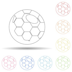 Aufkleber - Fan ball in multi color style icon. Simple thin line, outline vector of russian fan atributs icons for ui and ux, website or mobile application