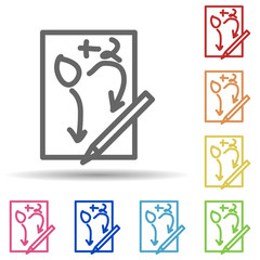 Poster - Problem solving on paper in multi color style icon. Simple thin line, outline vector of science icons for ui and ux, website or mobile application