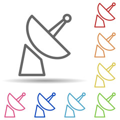 Poster - Satellite dish in multi color style icon. Simple thin line, outline vector of science icons for ui and ux, website or mobile application