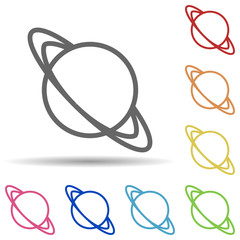 Aufkleber - Planet saturn in multi color style icon. Simple thin line, outline vector of science icons for ui and ux, website or mobile application