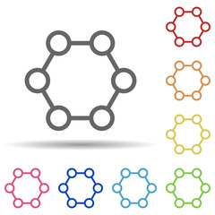 Aufkleber - Cell union in multi color style icon. Simple thin line, outline vector of science icons for ui and ux, website or mobile application