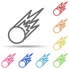 Aufkleber - Meteorite in multi color style icon. Simple thin line, outline vector of science icons for ui and ux, website or mobile application
